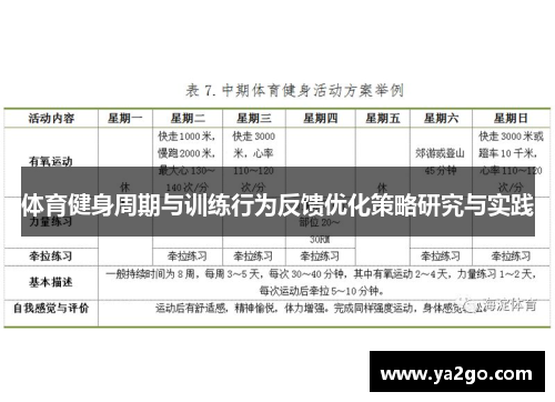 体育健身周期与训练行为反馈优化策略研究与实践